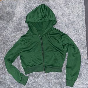 Cropped zip up hoodie